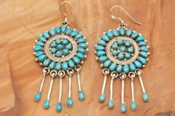 Zuni Indian Sleeping Beauty Turquoise Earrings
